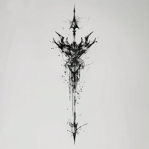 Gothic arrow tattoo, dark and intricate designs