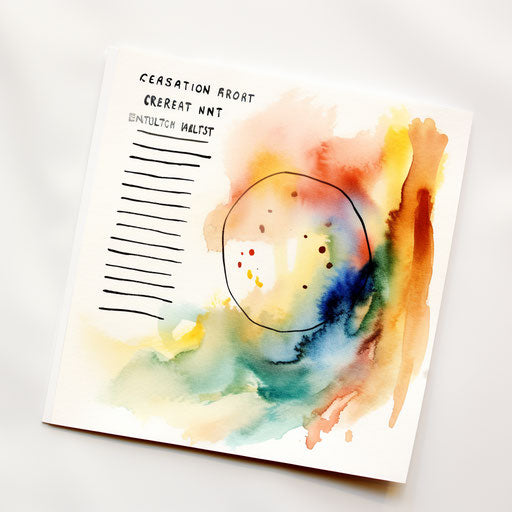 Impressionistic style report card illustration on white background