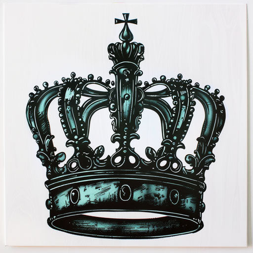 Fantastical King Crown Tattoo Outlines