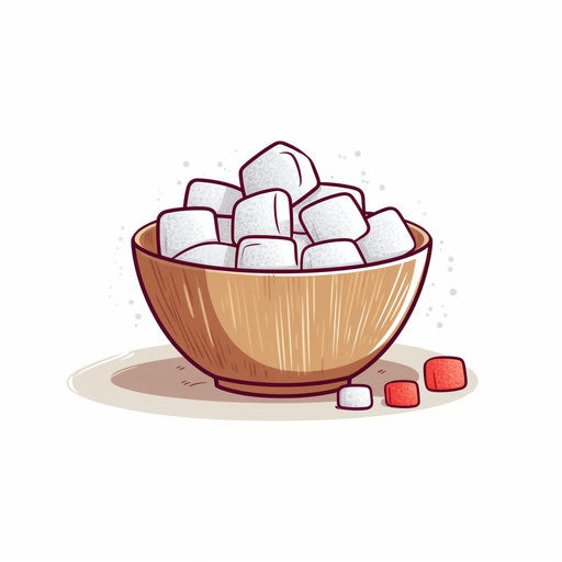Minimalist style sugar clipart on white background