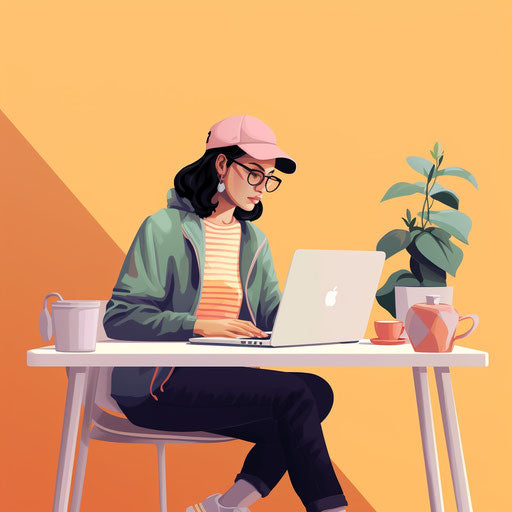 Digital portrait of a young social media influencer