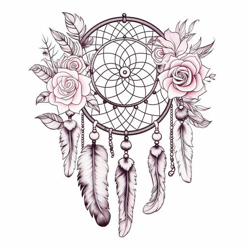 Black and white coloring book with dream catcher