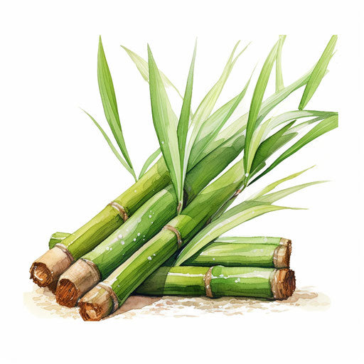 Sugarcane clipart in the style of Oil painting, on a white background