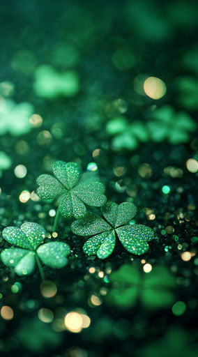Shamrock, Glitter and Sparkle Phone Wallpaper