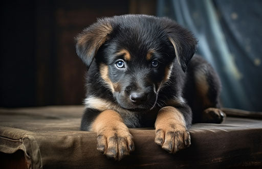 Rottweiler German Shepherd Puppy, emotionally charged mood