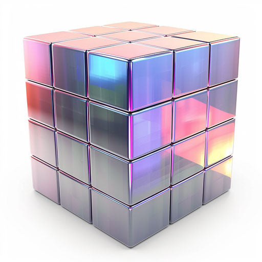 Realistic cube clipart on white background with dynamic lighting