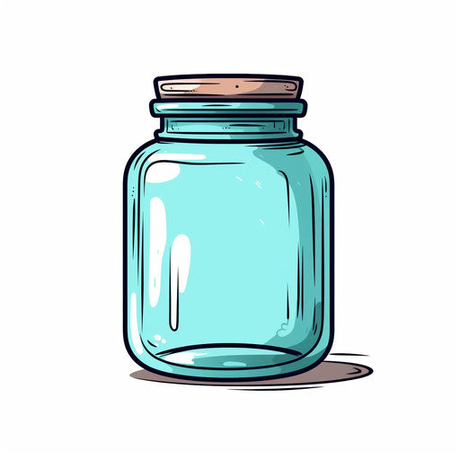 Minimalist style clipart of a jar on white background