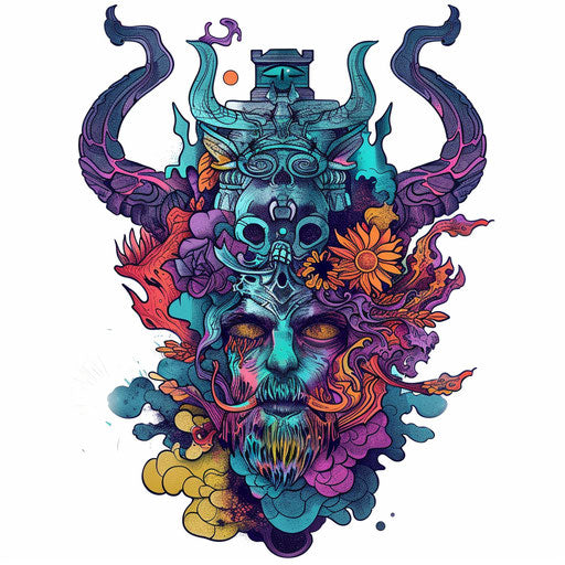 Surreal tattoo sketch with Dark Souls elements