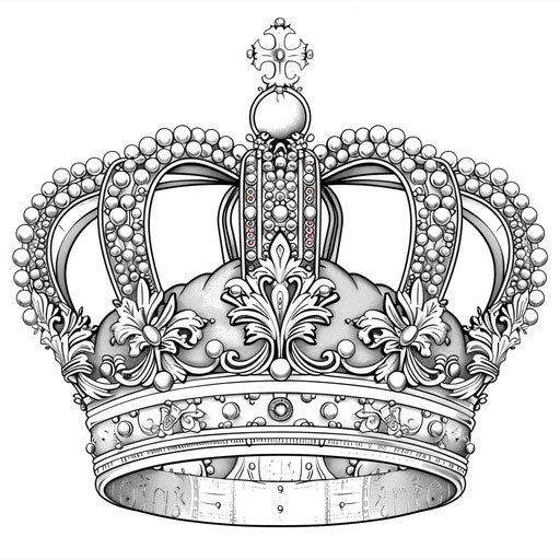 Queen's crown with pearls and detailed ornaments