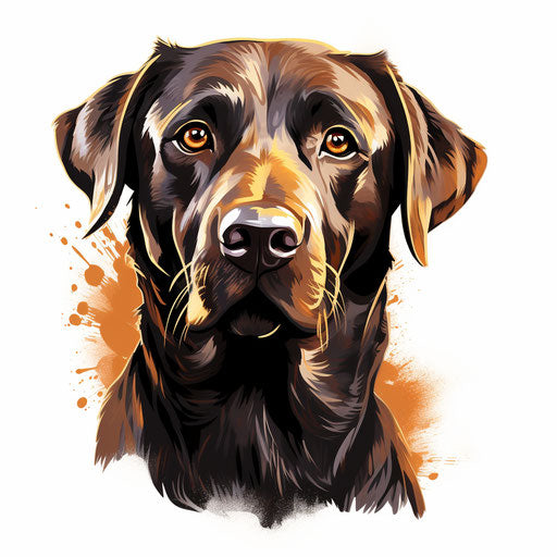 Chiaroscuro Art, labrador clipart on white background