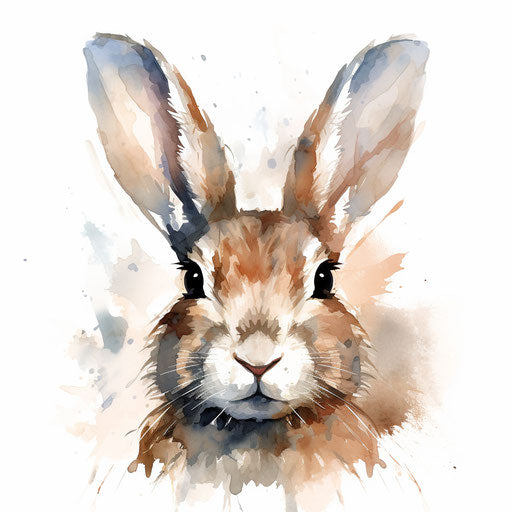 Bunny ears clipart in the style of Oil painting, on a white background