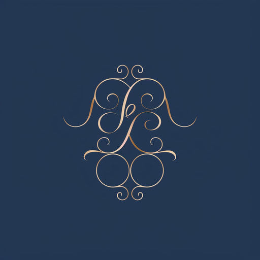 Classic luxury logo with a timeless script font on a navy blue background