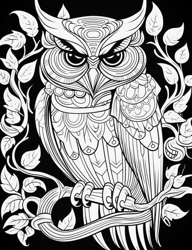 Cute owl coloring page