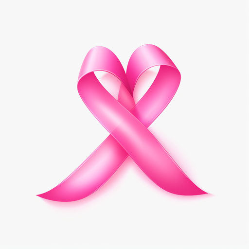 Cancer ribbon in minimalist style on white background