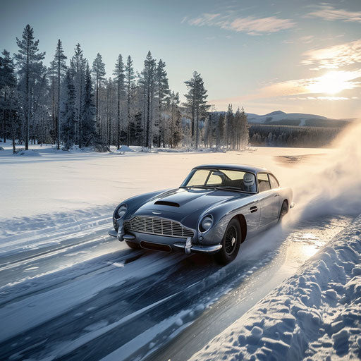 Modified racer for ice racing on frozen lake in Scandinavia