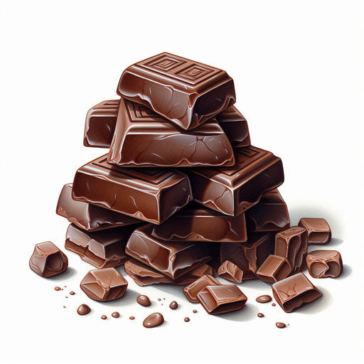 Chocolate illustration in the style of Oil painting, on a white background