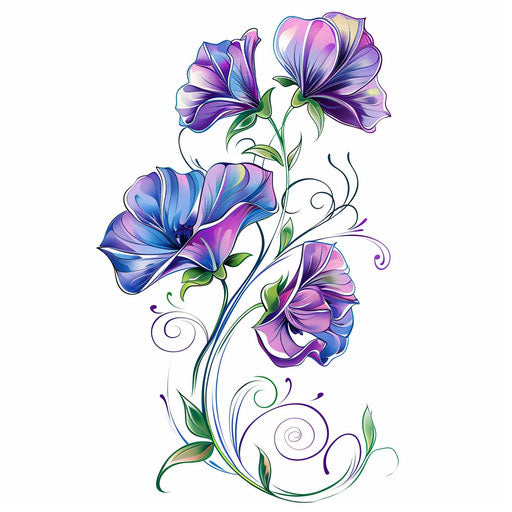 Delicate flower with vibrant purple hues