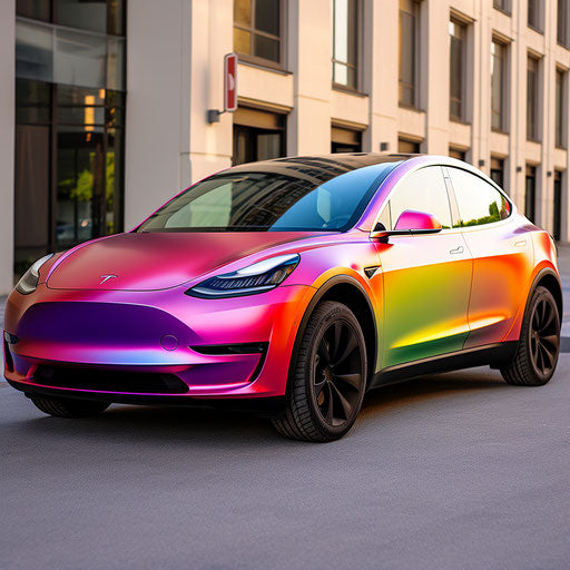 Rainbow colors for the Tesla Model Y
