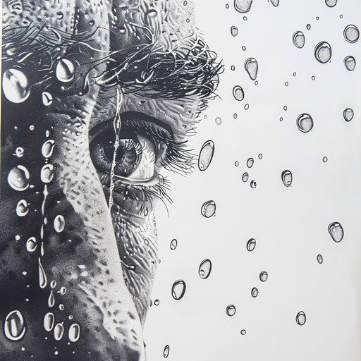 Beauty of rain on a window, realistic droplets