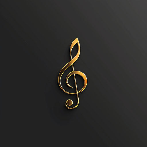 Luxury music logo with gold accents on black background