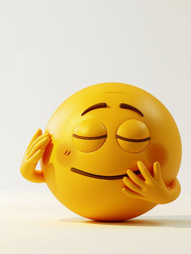 Yellow reflection on white background in 3D emoji style
