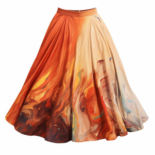Skirt illustration in the style of Oil painting, on white background