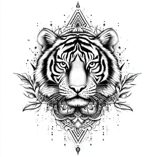 Colorful Tiger Tattoo On Hand Tattoo Artistry Set