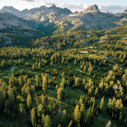 Aerial view of a whitebark pine ecosystem
