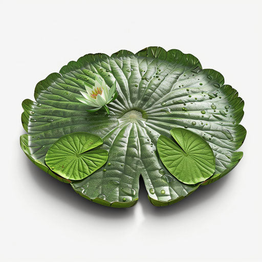 Realistic lily pad clipart with flat white background