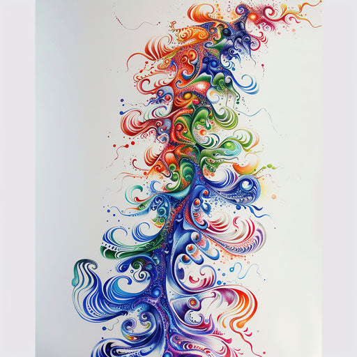 Psychedelic spine tattoo design