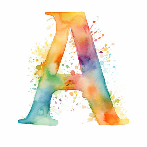 Abc clipart in the style of Impressionistic Art, on a white background