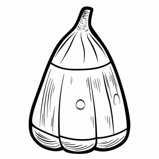 Simple outline of a candy corn, perfect for easy coloring. Coloring book page