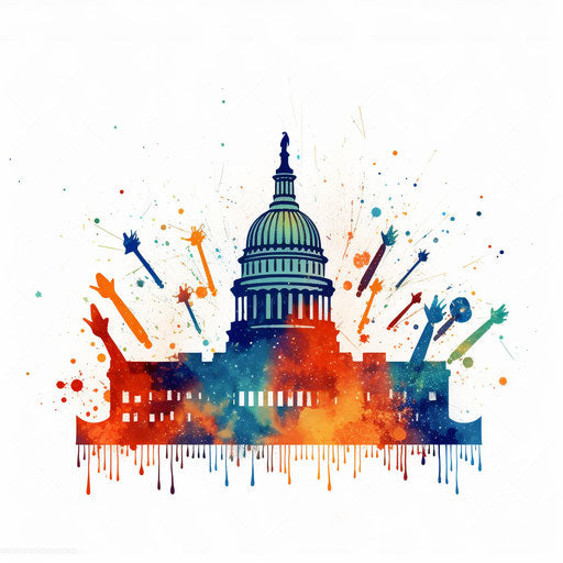 Minimalist democracy clipart on white background