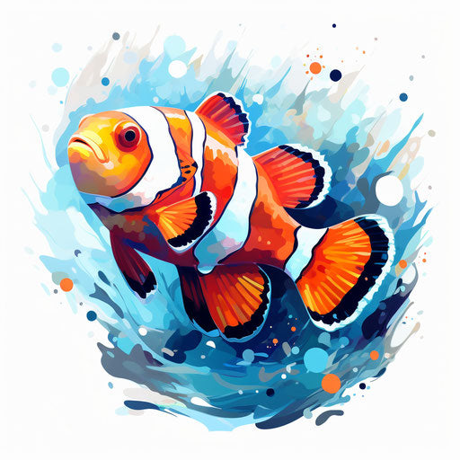 Clownfish in the style of Oil painting