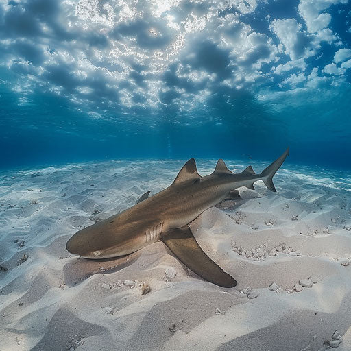 Peaceful moment with a nurse shark on the sandy sea floor