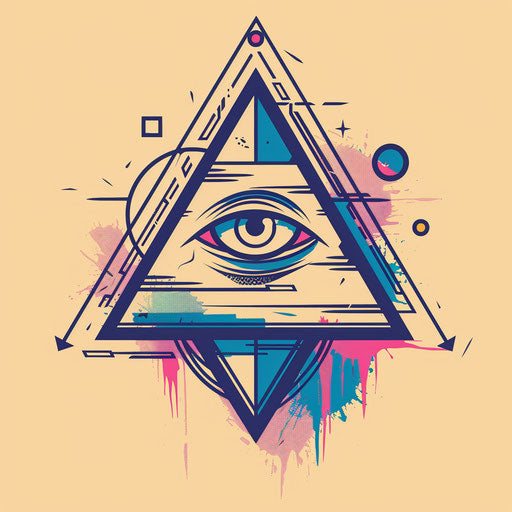 Minimalist tattoo sketch of a pyramid
