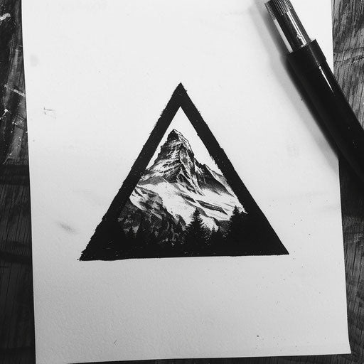 Black and gray shaded triangle tattoo concept