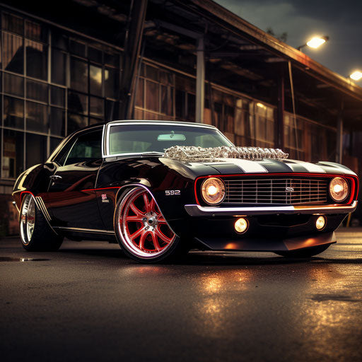 Classic Chevrolet Camaro with classic wire-spoke wheels