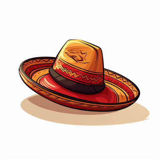 Mexican hat illustration in minimalist style on white background