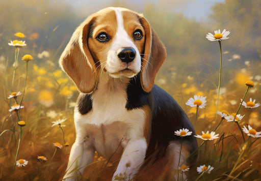 beagle, the breed for you, in the style of varied brushwork, iberê camargo, calculated, avacadopunk 33:23