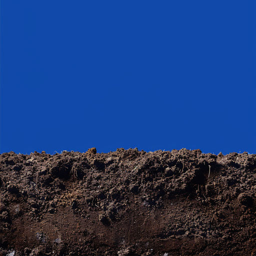 Enhanced realistic soil clipart on royal blue background