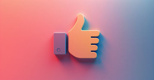 Like icon with thumbs up on light background