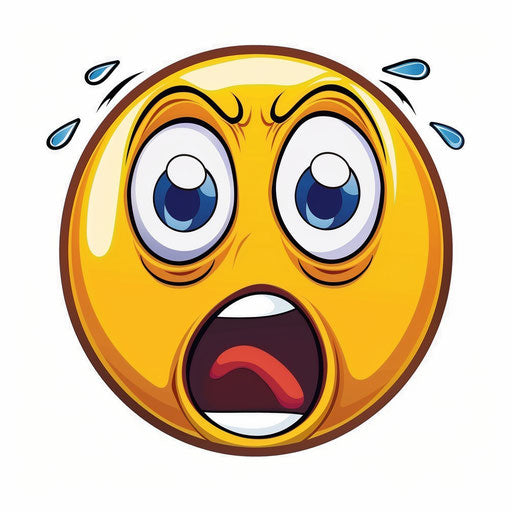 Vector illustration of shocked emoji on plain white background