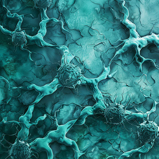 Photo-realistic cell clipart on flat teal background