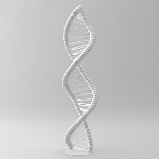 3D DNA in photo realistic style with a flat white background, isolated clipart