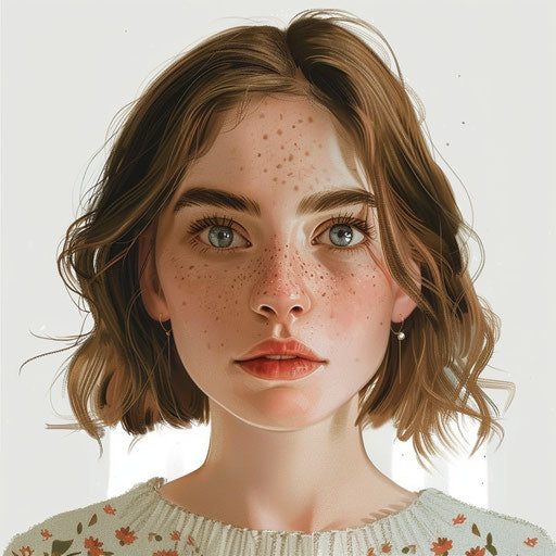 Realistic sister clipart on white background with rich colors