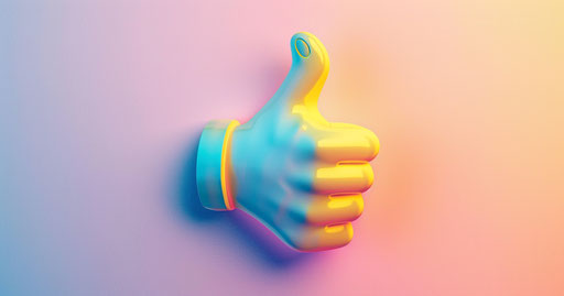 Like icon with thumbs up on light background