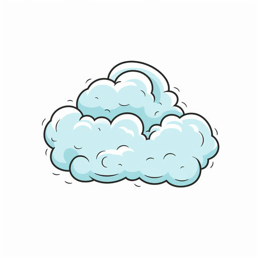 Cloud in Minimalist style on white background