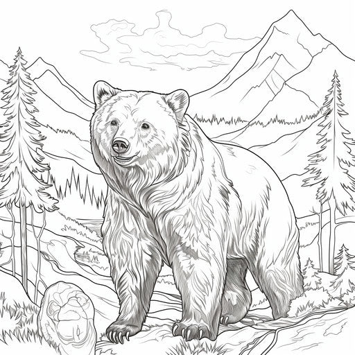 Printable bear coloring book for preschoolers