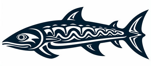 The shark tribal tattoo, in the avian-themed style